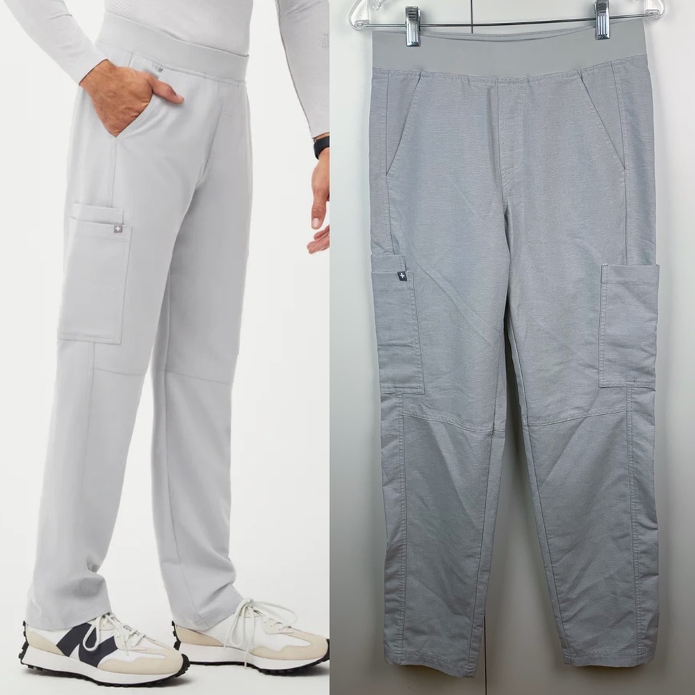 Figs Axim Cargo Scrub Pant Cement Gray Mens XS